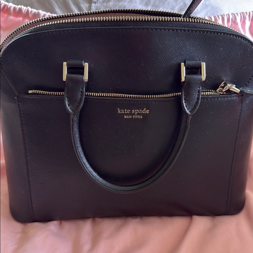 Kate Spade Black Satchel Structured Dome Design